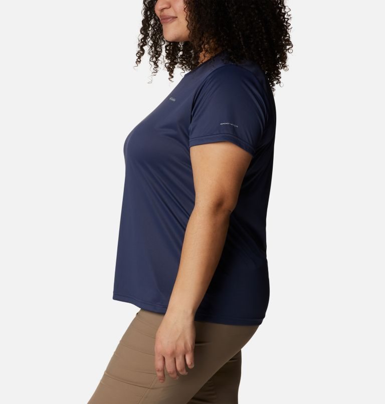 Women's Columbia Hike Short Sleeve Crew T Shirts Navy | Plus Size CA-L648L